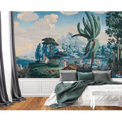 Panoramic Wallpaper The landscape of Telemachus on the isle of Calypso LE GRAND SIECLE