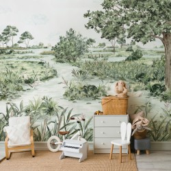 Wallpaper Le Marais Des Aigrettes, Vinyle LES DOMINOTIERS